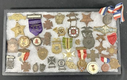 Traylot of GAR medals, Military medals & related, from Hudson Valley collectors estate.