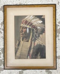 RINEHART colored photograph of BROKEN ARROW (OGALALLA SIOUX ), Copyright 1899, Omaha. In nice