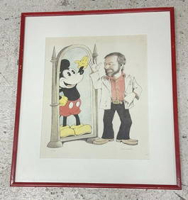 MAURICE SENDAK signed limited edition print titled ( Growing up with Mickey / Mickey and Me ), 1981, (1 of 3)