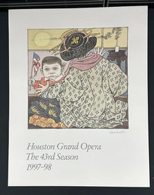 MAURICE SENDAK signed poster for Madame Butterfly, 1997, Houston Grand Opera, designed as a