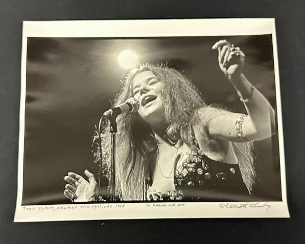 Elliot Landy signed Janis Joplin b & w photograph, inscribed to Marilyn with Love…..titled ( Janis (1 of 5)