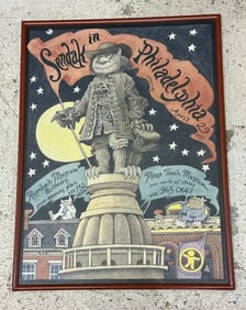 MAURICE SENDAK signed color poster titled ( Sendak in Philadelphia ), 1995 - Original full color