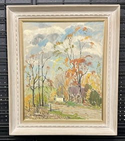 Emile Walters (1893 - 1977) impressionist o/b landscape, in very nice estate condition, signed lower