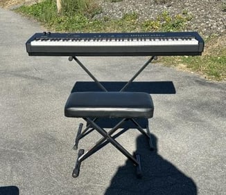 YAMAHA STAGE PIANO Model CP 33, with stand and stool, from Woodstock, N.Y. home, they were in the