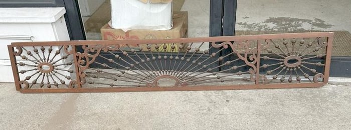 Circa 1900 oak stick and ball panel, from Hudson Valley estate, Nice overall condition, measures 12"