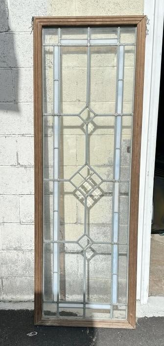 Large leaded glass window from Hudson Valley estate, structurally sound frame, measures 76,5" high x (1 of 1)