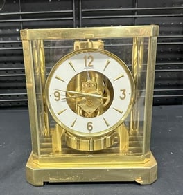 LE COULTRE ATMOS clock, nice estate condition, clean works, Model Number 528-8, measures 9.25" high