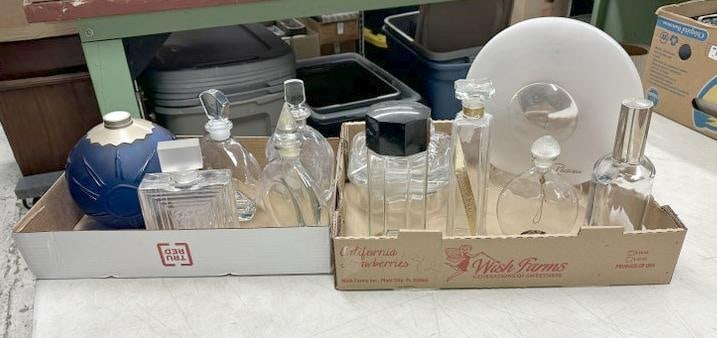 (2) trays of empty display PERFUME bottles, from Albany, N.Y. collection we are selling. (1 of 8)
