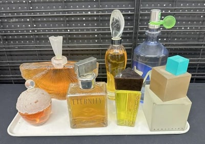 Lot of (7) PERFUME counter top display bottles, from Albany, N.Y. collection we are selling, nice