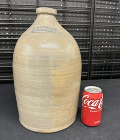 W. W. & D WESTON, ELLENVILLE, N.Y. stoneware jug ( has hairlines on right side of handle as