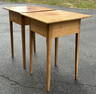 Pair nice custom walnut stands, nice condition, from Woodstock, N.Y. estate, pegged condtruction.