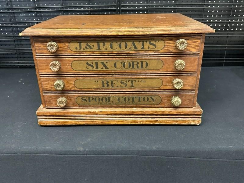 J P COATS circa 1900 spool cabinet, from Hudson Valley estate, nice original condition, structurally (1 of 5)