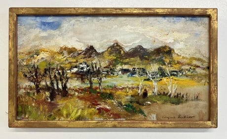 Eugene David Ludins (1904 - 1996) o/c impressionist landscape, signed lower right. Titled Alpine,