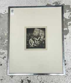 Julio De Diego (1900 - 1979) etching titled ( STREET-NEWS ), fine estate condition, number 4 of 10,