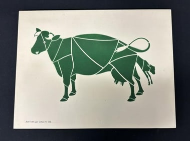 Anton van Dalen (1938 - 2024) painted Cow on board, signed and dated lower right ( 1982 ), ( looks