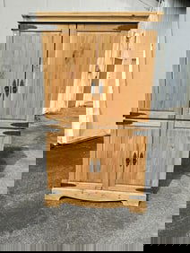 Contemporary pine armoire, from nice Woodstock, N.Y. home, structurally sound, can be used as