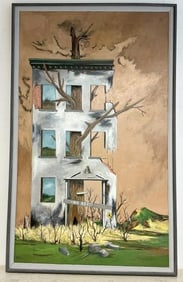 Karl Eugene Fortress ( 1907-1993 ) o/c titled ( NO EXIT ), from Woodstock, N.Y. estate collection,