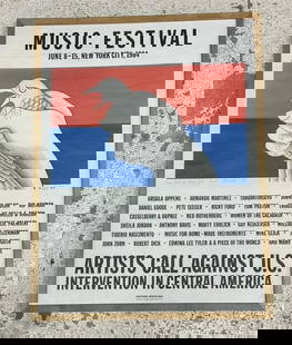 Anton van Dalen (1938 - 2024) designed poster for ( MUSIC FESTIVAL JUNE 8-15, NEW YORK CITY, 1984 -: Anton van Dalen (1938 - 2024) designed poster for ( MUSIC FESTIVAL JUNE 8-15, NEW YORK CITY, 1984 - ARTISTS CALL AGAINST U S INTERVENTION IN CENTRAL AMERICA ), inscribed to Ira and Marilyn from Anton,