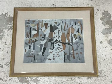 John Taylor ( Woodstock, N.Y. ) gouache titled ( HOMAGE TO SAMUEL BECKETT ), with label on back.