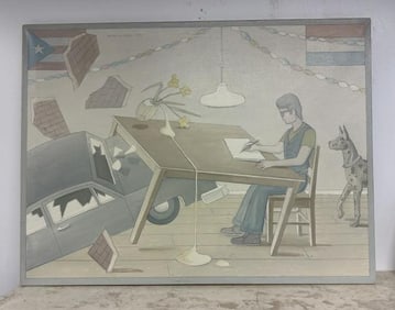 Anton van Dalen ( 1938-2024) o/c titled ( PLANNED INCIDENT -1979 ), with Cordier & Ekstrom Gallery