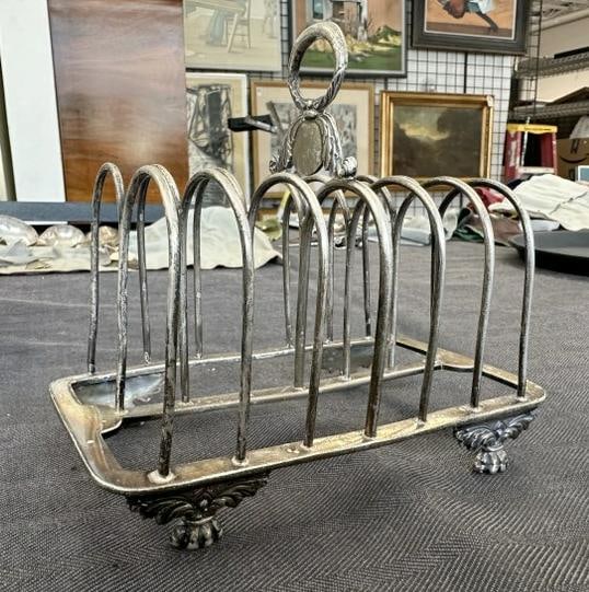 Possibly Samuel Whitford II Early silver toast rack, hallmarked as pictured (1 of 8)