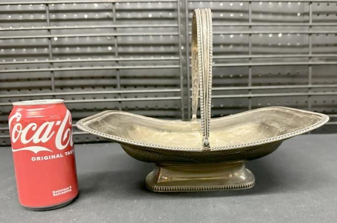 Solomon Hougham early sterling basket with handle, hallmarked as pictured. (1 of 6)