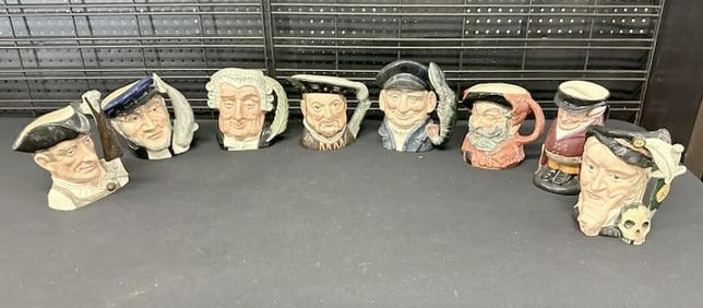 (8) ROYAL DOULTON Toby Mugs, in very nice condition, from local estate, tallest measures 7.5" high
