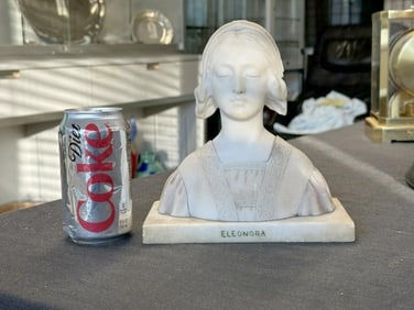 Victorian era marble or alabaster statue of female ( ELEONORA )