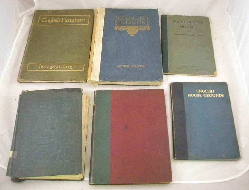 Lot of Older ARCHITECTURE Related Books incl. GARD: Lot of Older ARCHITECTURE Related Books incl. GARDEN CITY HOUSES AND DOMESTIC INTERIOR DETAILS1913, L'HABITATION BYZANITE 1902, THE GREEK AND ROMAN ORDERS 1910, A HISTORY OF ENGLISH FURNITURE 1904, TH