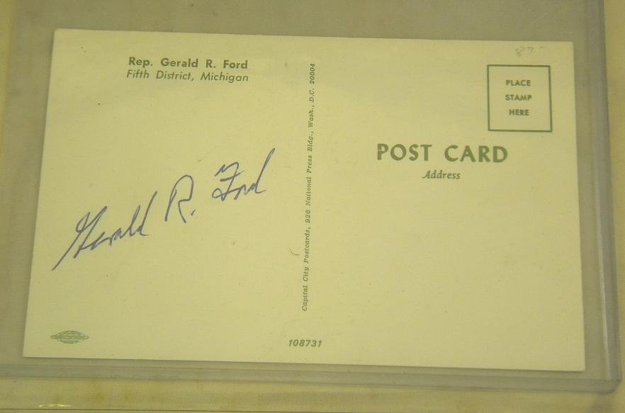 GERALD R FORD Signed Congressional Vintage Postcar: GERALD R FORD Signed Congressional Vintage Postcard.