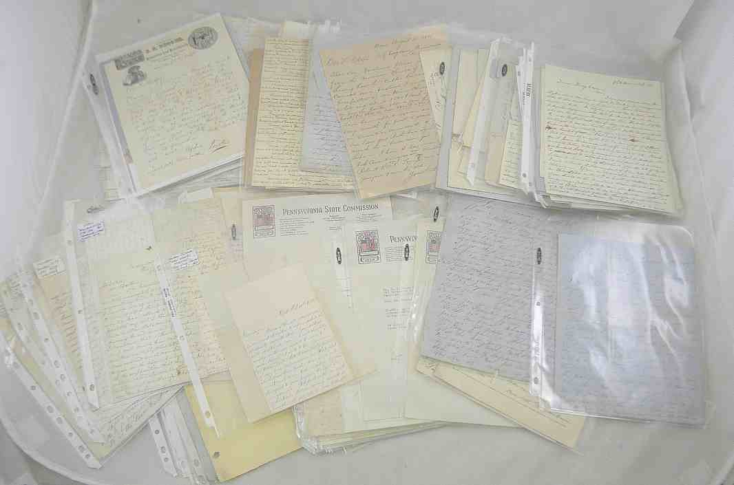 Nice Lot 19th & Early 20th Century MANUSCRIPTS Et: Nice Lot 19th & Early 20th Century MANUSCRIPTS Etc., from the Pennsylvania estate collection, most 19th century, broad range of material. Most all in sleeves.............