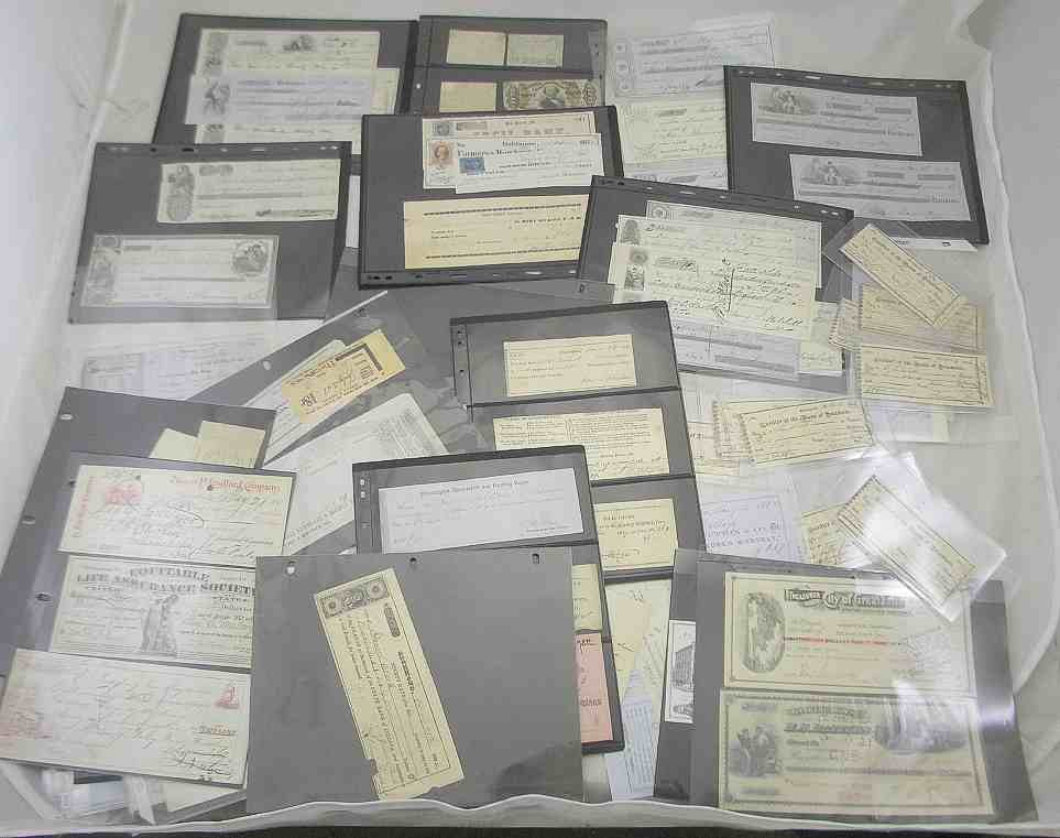 Lot of Early BANKING Related Ephemera: Lot of Early BANKING Related Ephemera, From the Pennsylvania estate collection. Some nice early pieces with nice graphics...Also Pennsylvania Banking Ledger...