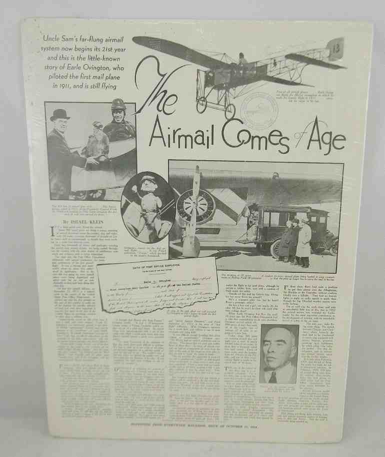EARLE OVINGTON Signed Airmail Comes of Age Poster: EARLE OVINGTON Signed Airmail Comes of Age Poster, measures 22" x 16", signed upper right corner. VG condition.
