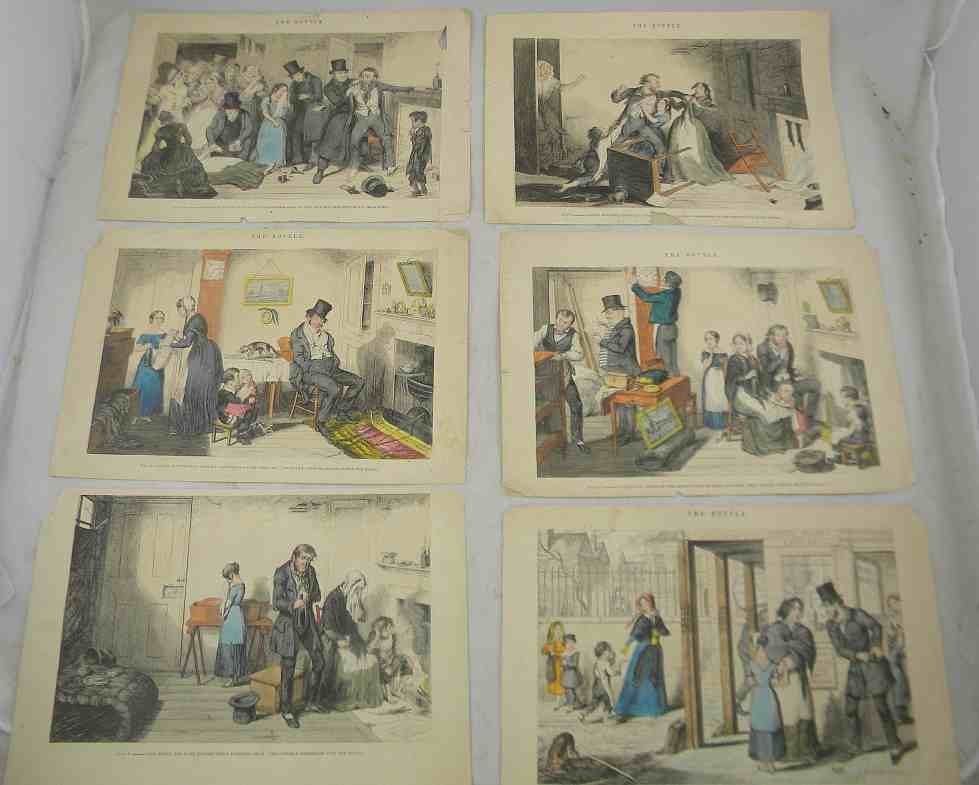 6 Prints THE BOTTLE 19thC From Temperance Tales: 6 Prints THE BOTTLE 19thC From Temperance Tales, they measure 11" x 15 1/2", some with some tears.....