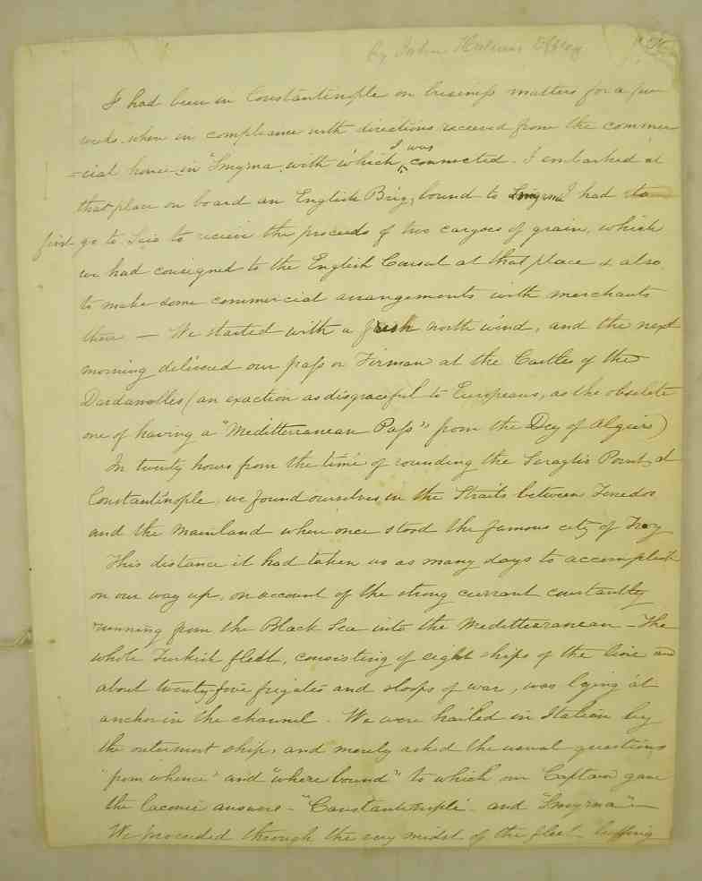John Holmes Offley 18 Page Handwritten Journal: John Holmes Offley 18 Page Handwritten Journal, from the Pennsylvania estate collection. Written in pencil on top is BY JOHN HOLMES OFFLEY, he had a price of $950.00 on top, I can't see a signature, a