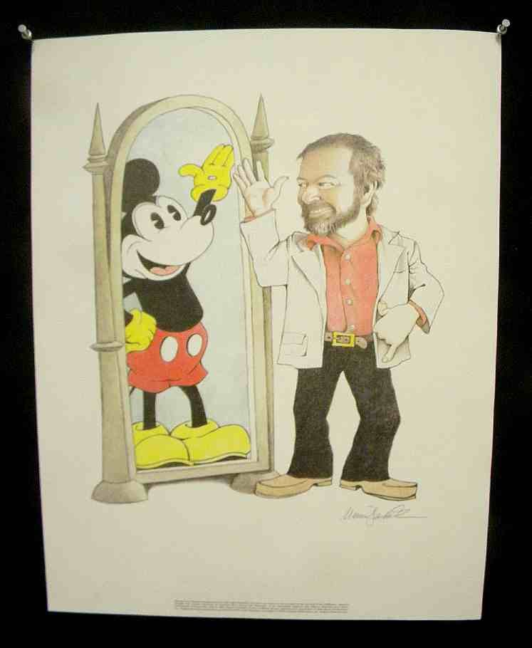 MAURICE SENDAK Signed Poster with MICKEY MOUSE: MAURICE SENDAK Signed Poster with MICKEY MOUSE, limited to 500 signed by the Artist, measures 22" x 17 1/2". Nice condition.