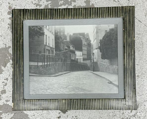 Circa 1930's or so black & white French street scene photograph, label on back as pictured. ( claude: Circa 1930's or so black & white French street scene photograph, label on back as pictured. ( claude de muzac ). In nice condition, just as we found it, photograph measures 10.5" x 13.5", the frame me