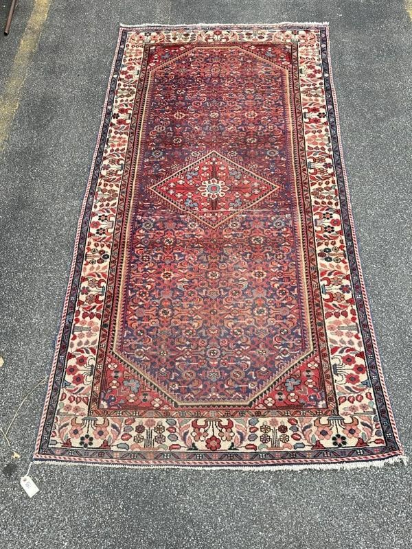 Estate handmade oriental wool rug, has some light wear in center and one end, good looking pattern. (1 of 3)