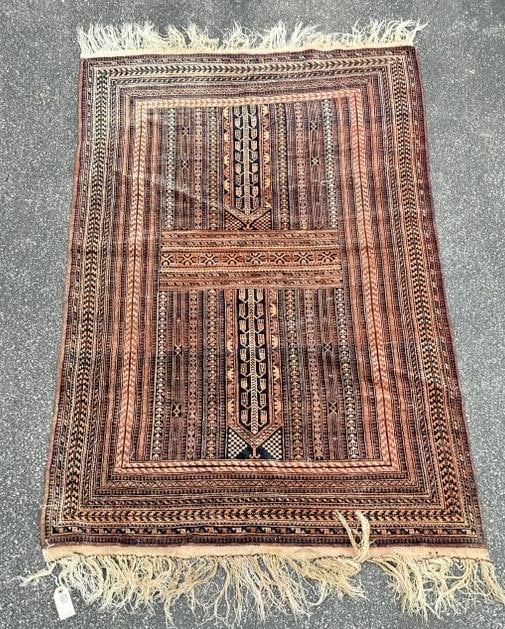 Estate handmade Afgan Prayer rug, nice condition, nice pattern, measures 74.5" x 49.5". Estate (1 of 3)