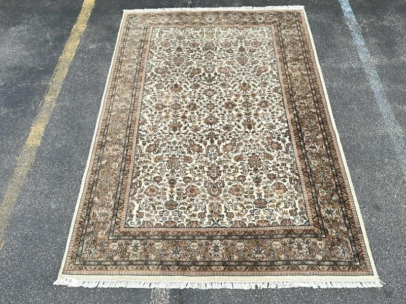 Handmade wool oriental rug,  nice pattern, from clean Woodstock, N.Y. estate, ( has a few small (1 of 4)
