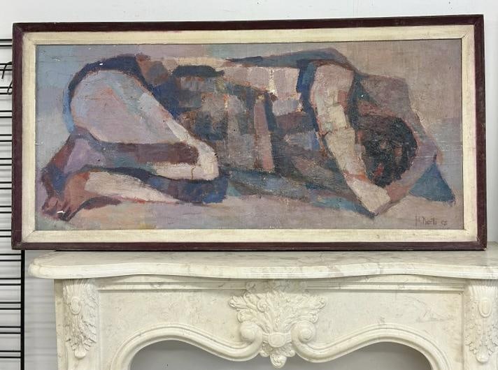 Harold Nosti (20th Century) Mid Century impressionist o/c of figure, signed lower right, dated 1958. (1 of 6)