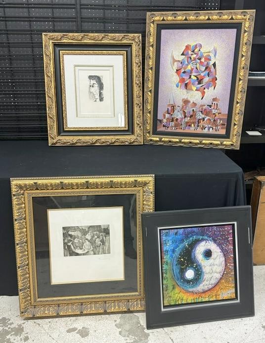 (4) contemporary framed art pieces, some with documentation, from home in Hudson Valley, includes (1 of 11)