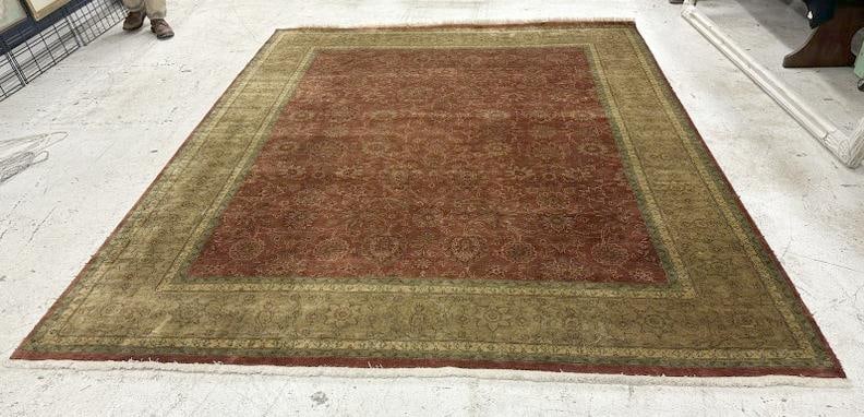 Handmade wool oriental rug, nice pile, clean, from non smoking Hudson Valley home, measures 120" x (1 of 6)