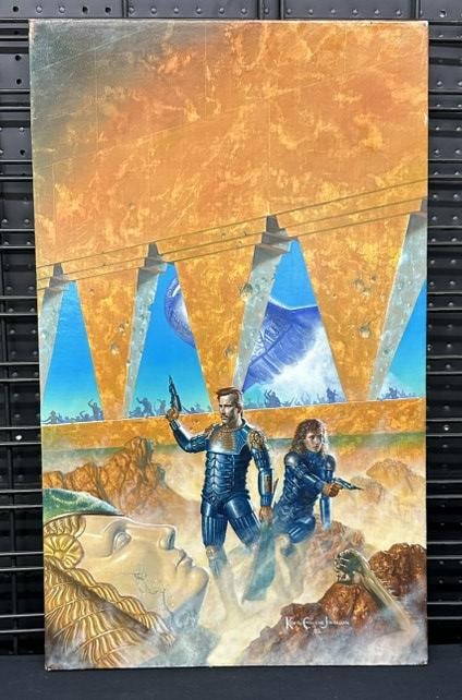 Kevin Eugene Johnson (Born 1954) o/c original illustration, space related, dated 1982, in fine (1 of 4)