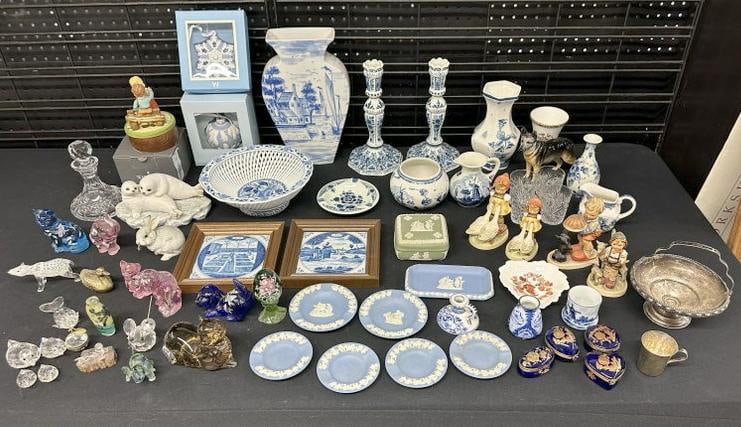 Estate big lot misc. porcelains, glassware, sterling basket, Tiffany & Co. sterling small (1 of 11)