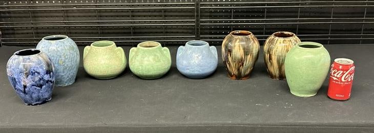 (8) pc. art pottery lot, including pairs, good lot for dealer to sort out, overall nice condition, (1 of 6)
