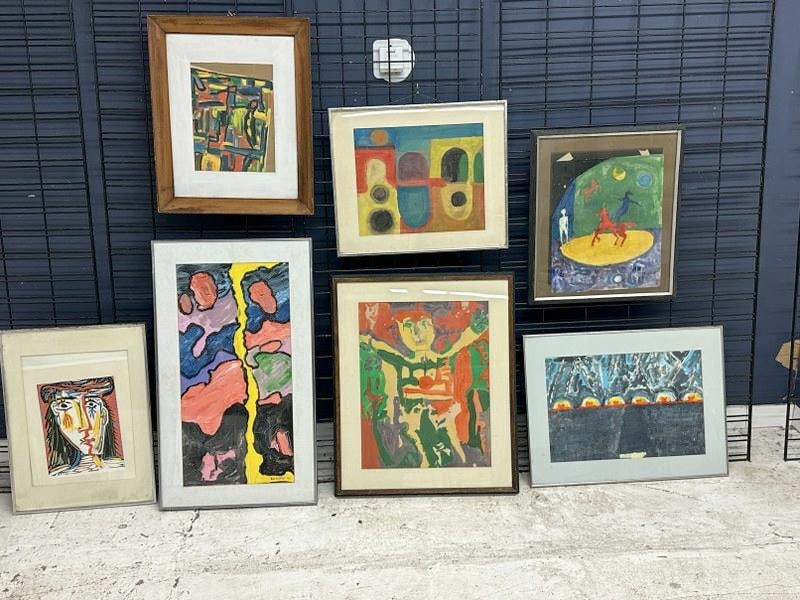 Maury Colow ( 1917-1993 ) (7) gouache & watercolor abstract paintings from Maury Colow's Woodstock, (1 of 4)