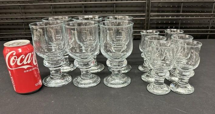 (12) HOLMEGAARD glasses, includes (6) beer and (6) cordials. From estate in Hudson Valley, nice: (12) HOLMEGAARD glasses, includes (6) beer and (6) cordials. From estate in Hudson Valley, nice overall condition. They measure 4.5" and 6.25" high.