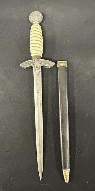 German Military dagger in sheath, found in local estate, marked on handle as pictured, with 1939 (1 of 8)