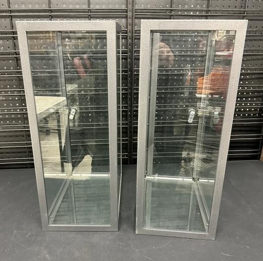 Pair of contemporary metal display cases ( owner had antique dolls standing in them ), back door (1 of 3)